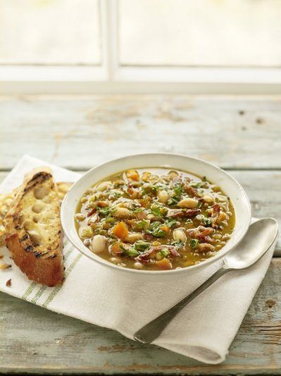 Store cupboard lentil soup