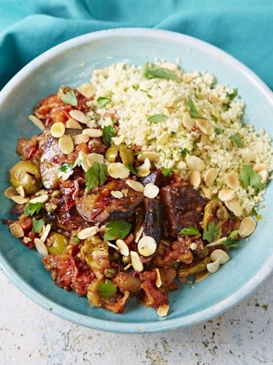 Incredible Sicilian aubergine stew with couscous