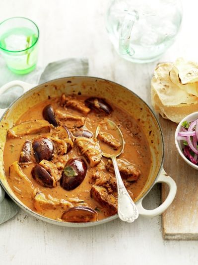 Spiced aubergine & coconut curry