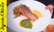 Panfried crispy salmon with salsa verde: Bart&#8217;s Fish Tales