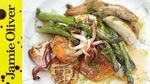 Asparagus & mixed fish grill: Jamie Oliver