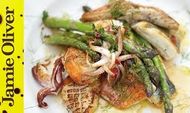 Asparagus &#038; mixed fish grill: Jamie Oliver