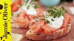 Smoked salmon & horseradish canapés: Jamie Oliver
