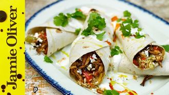 Tasty Cajun rice & turkey burrito: Jamie Oliver