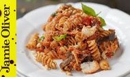 Aubergine, tomato and ricotta pasta: Jamie Oliver