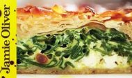 Feta and spinach filo pie: Jamie Oliver
