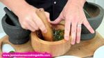 Using a pestle and mortar: Jamie Oliver