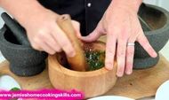Using a pestle and mortar: Jamie Oliver